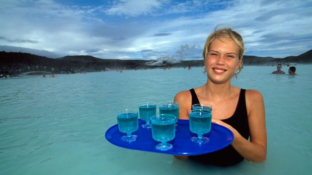 Blue lagoons at the Blue Lagoon in Iceland.
