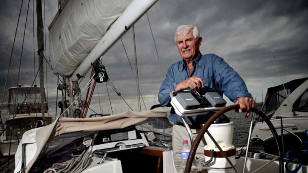Terry O'Hare on his yacht in Williamstown.