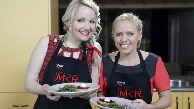 A question of timing ... Carly and Tresne gave an interview to a Seven-owned magazine revealing they are in a relationship despite <i>MKR</i> saying they requested not to be outed on the show.