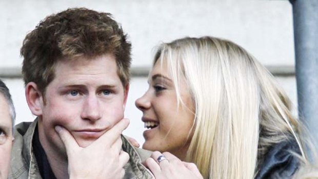 King of cool ... Prince Harry with Chelsy Davy.