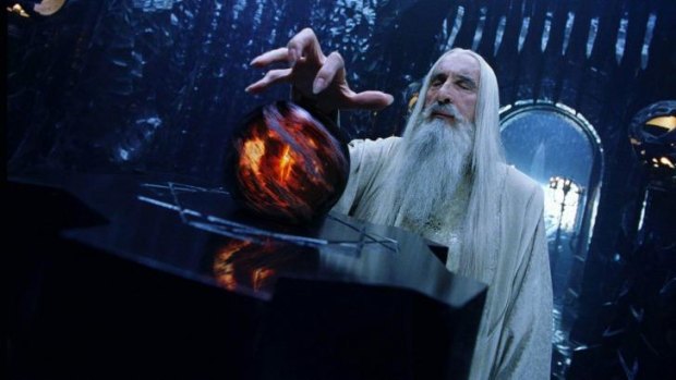 Christopher Lee as Saruman in <i>The Lord of the Rings</i>.