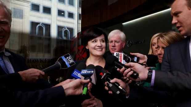 Testy exchange: Former Labor minister Jodi McKay leaves ICAC.
