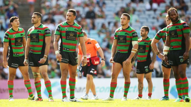 Struggle street: A lacklustre Rabbitohs outfit failed to produce a meaningful display against the Raiders.