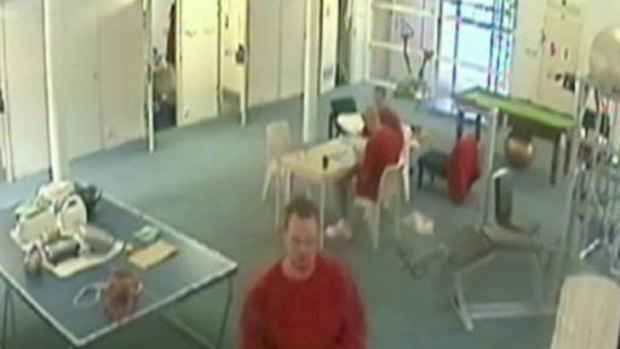 Carl Williams in an exercise room in Barwon Prison shortly before his death.