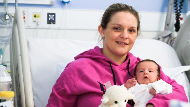 A month on from giving birth, Samantha Bulmer's home is a hospital room.