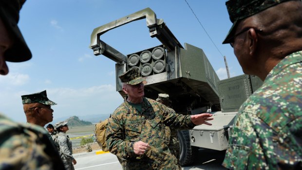 US Marines Expeditionary commander in the Pacific Lieutenant General John Toolan during joint military exercises in Crow Valley, Tarlac province, Philippines.