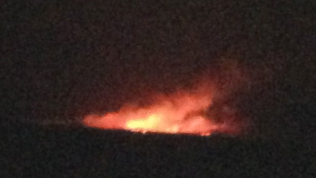 A witness claims that he took this photo of the Barrow Island blaze from 11km away.