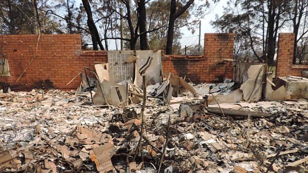 Shell: The Hurst's ruined home after the Winmalee fire.
