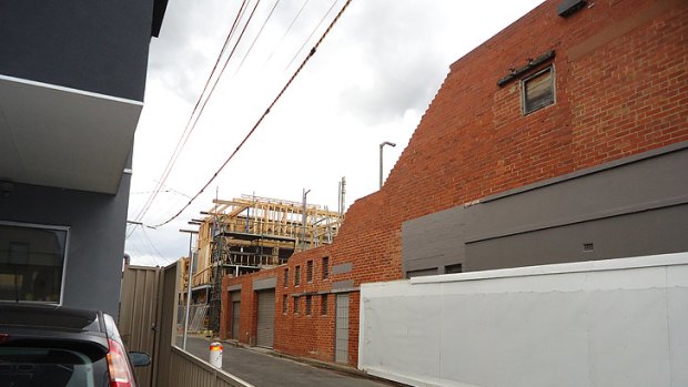 The exterior wall of the Newry Street factory in Richmond before it was torn down.