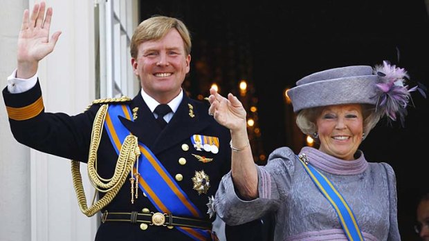 The next generation ... Queen Beatrix hands the royal duties to her son Crown Prince Willem-Alexander.