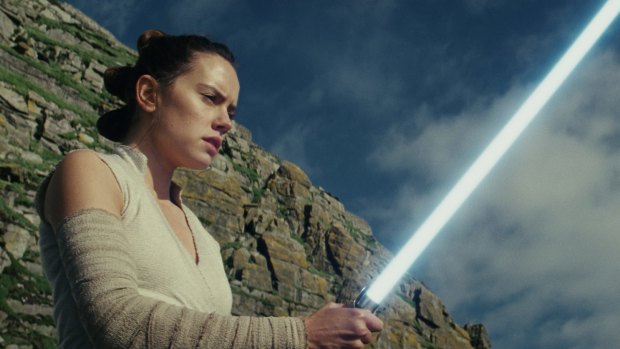 Daisy Ridley plays Rey in Star Wars: The Last Jedi.