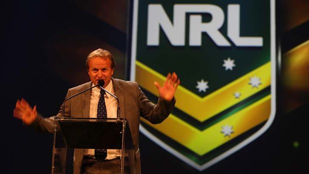 In a flap ... NRL boss Dave Smith at Wednesday night’s season launch.
