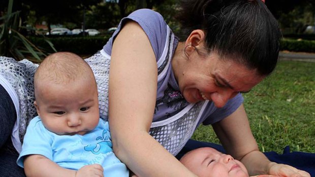 "I was so astonished" ... Selena Klasnja with her twin sons, Blake, left, and Snape, who were conceived by IVF treatment after 13 years of trying for a baby.