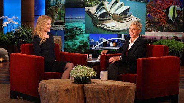 Big surprise ... Nicole Kidman and Ellen DeGeneres talk Australia.