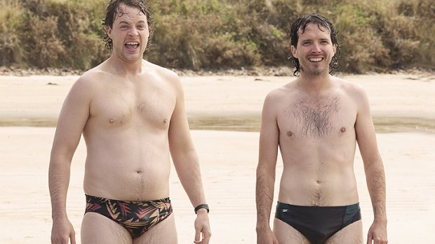 Novice actor: Hamish Blake with Bret McKenzie in the 'anti-buddy' film <i>Two Little Boys</i>.