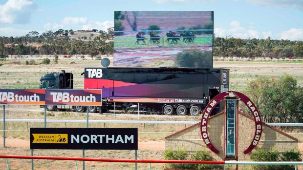 The man was struck by lightning at Northam Racecourse.