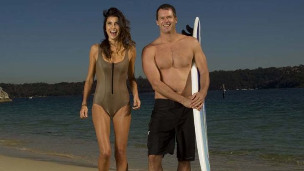 Frollicking ... Jodhi Meares and Tom Williams.