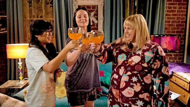 Weighty issue: Rebel Wilson, right, with Liza Lapira, left, and Lauren Ash in <i>Super Fun Night</i>.