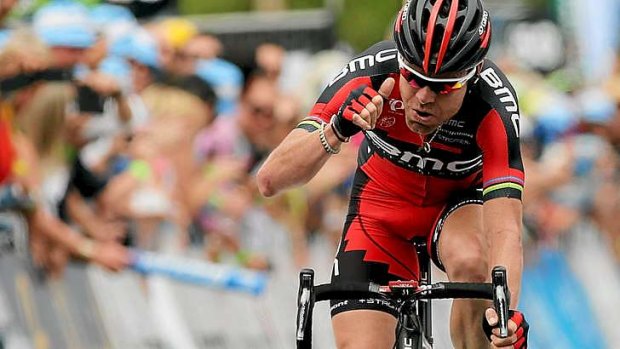 Solo ride: Cadel Evans wins stage three of the Tour Down Under.