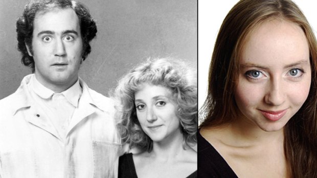 Andy Kaufman, left, with <i>Taxi</i> co-star Carole Kane. Right: Actress Alexandra Tatarsky, 24, who claimed to be Kaufman's daughter.