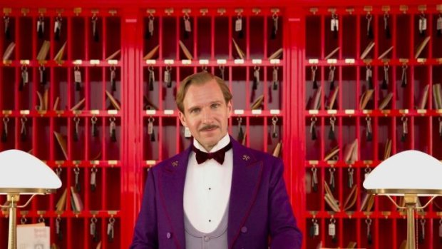 Ralph Fiennes as legendary concierge Gustave H in <i>The Grand Budapest Hotel</i>.