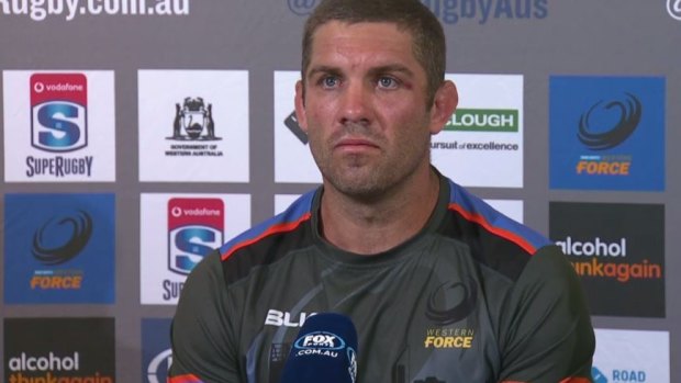 Gutted: Force captain Matt Hodgson addresses the media after beating the Kings and learning of the SANZAAR decision.