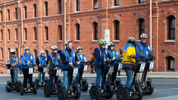 Safety first: On a Segway tour in San Francisco.