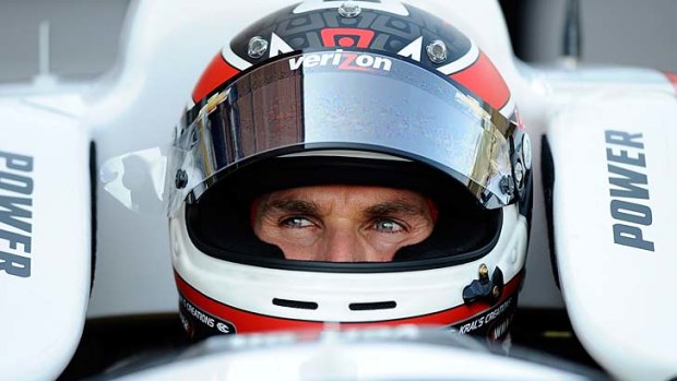 Focused &#8230; Will Power during qualifying for the 800-kilometre IndyCar finale in Fontana.