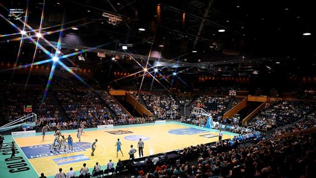 The NBL game between the Gold Coast Blaze and the Townsville Crocodiles in progress. Ten has said the NBL is not included in cuts to its coverage.
