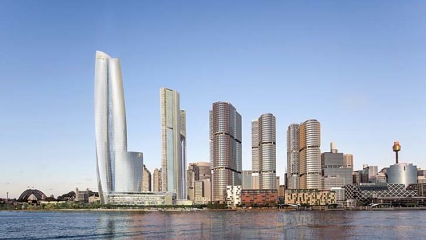 An artist's impression of James Packer's new hotel-plus-'VIP gaming facility' at Barangaroo.