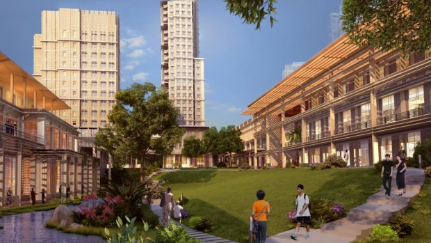 An artist's impression of the recently opened Yale-NUS College Campus in Singapore. 