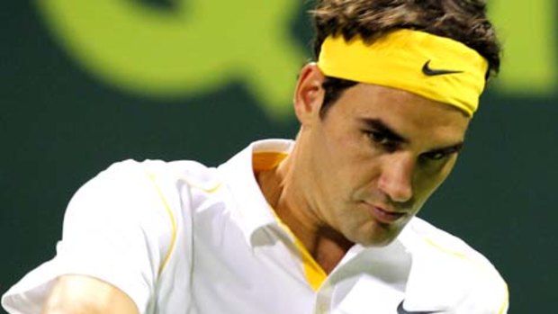Roger Federer of Switzerland defeats Thomas Schoorel of Netherlands in Doha.