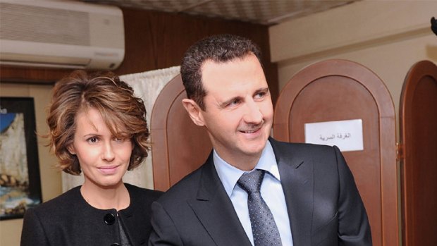 Emails hacked ... Syrian President Bashar al-Assad and the first lady, Asma.