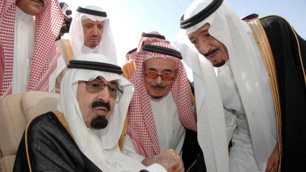 King Abdullah of Saudi Arabia, seated, speaks with Prince Salman, right, his half-brother, in Riyadh in 2010.