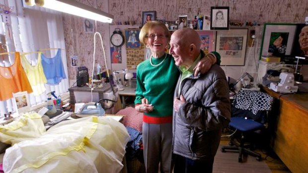 Side by side: Jack and Gina Basso in their North Carlton tailor shop.