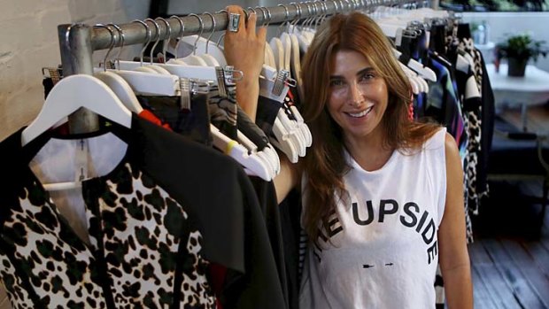 Workout and beyond: Jodhi Meares in her studio dressed in activewear from The Upside label.