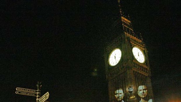 Controversial ... this image projected onto Big Ben could land Cricket Australia a fine.