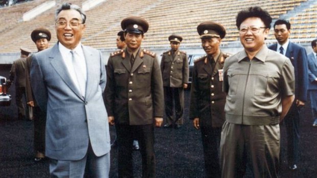 North Korea's founder, Kim Il-sung (left) and his son, Kim Jong-il in 1992.
