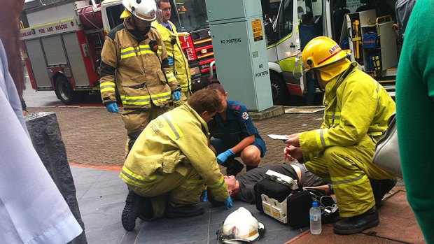 A cyclist hit at the intersection of Adelaide and Wharf streets in the Brisbane CBD.