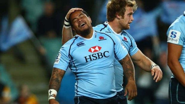 Out of jail: John Ulugia's late try saved the Waratahs' blushes last weekend after they let slip an 18-0 half-time lead over the Chiefs.