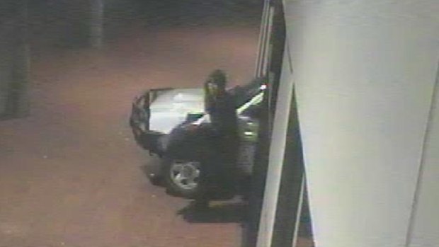 Police are hunting the vehicle thief who rammed three businesses near Bunbury.