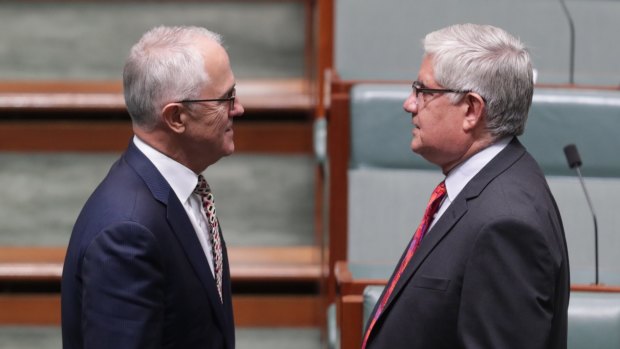 Prime Minister Malcolm Turnbull and minister Ken Wyatt,