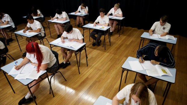 HSC students sit their exams in 2015.