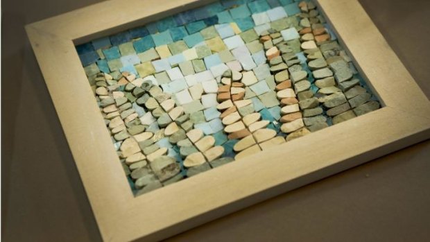 Mosaic work created by artist Helen Bodycomb.
