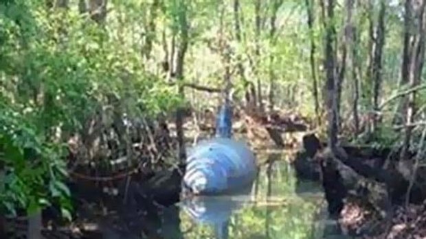 Submarine used to smuggle drugs across to the USA through Central America.