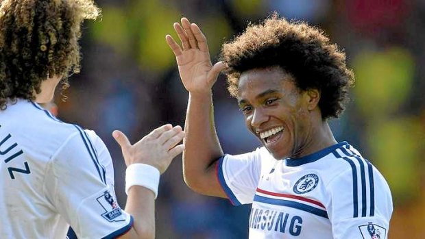 Willian scored his first Premier League goal for Chelsea.
