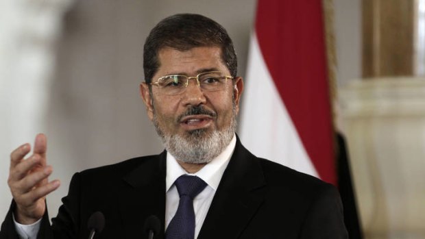 Egyptian President Mohammed Morsi. On the eve of his first trip to the United States, Morsi has told the New York Times that he envisions the longtime strategic allies to be real friends but said Washington should not expect his country to live by its rules.