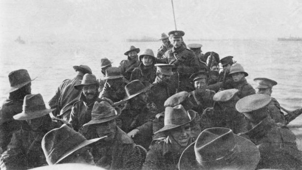 Intimacy: Soldiers arriving at Anzac Cove,  April 25, 1915. 