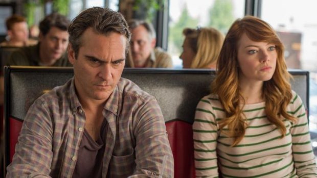 Joaquin Phoenix and Emma Stone pair up as lecturer and student in <i>Irrational Man</i>.
