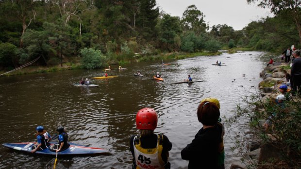 Kayakers on the Yarra at Warrandyte.